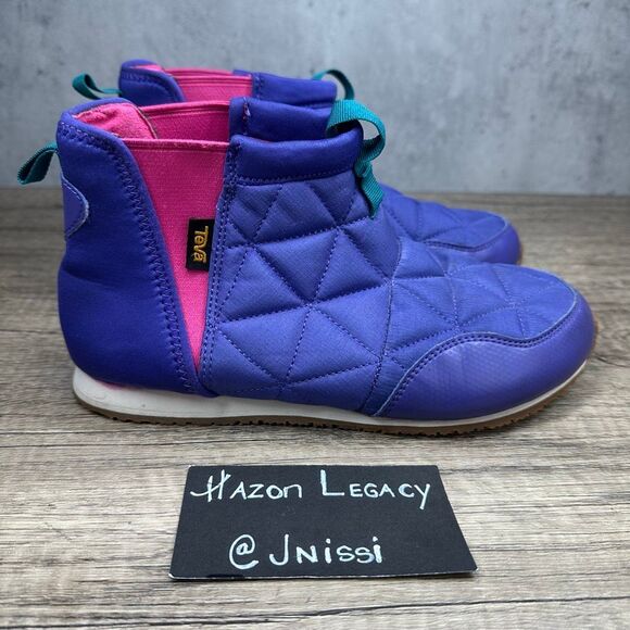 Teva~Girls~”Ember Mid Ultraviolet/Pink Quilted Classic Micro-Fiber Bootie~Size 4 - Picture 2 of 8